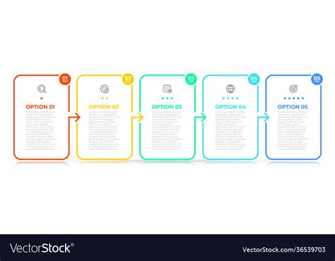 Infographic Elements Thin Line Design With Steps