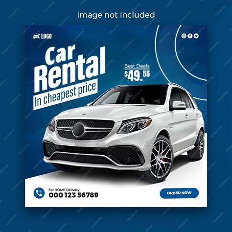 Premium PSD | Car rental social media post template