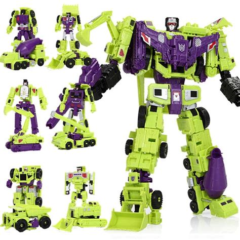 Haizhixing New 6 In 1 Set Anime Devastator Movie Toy 30cm Cool Transformation Ko G1 Robot Action