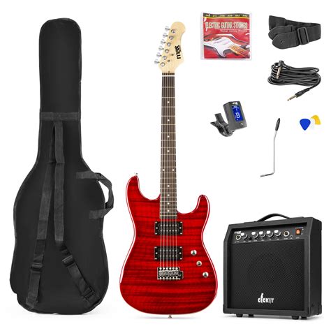 Zestaw Gitara Elektryczna Gigkit Max Ciemnoczerwona Wzmacniacz Tuner