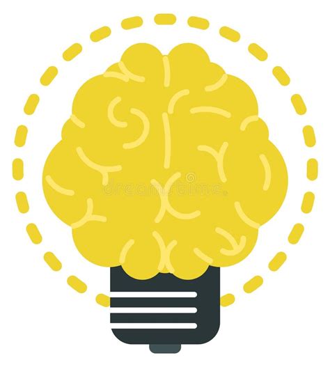 Brain With Lightbulb Idea Illustration Stock Vector Illustration Of