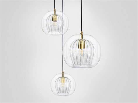 Pleated Crystal Cluster 3 Clear Pendant Lamp By Marc Wood Studio