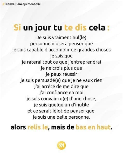 Si Un Jour Tu Te Dis Cela Inspirations Pour R Ussir Sa Vie