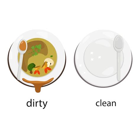 Premium Vector Illustrator Of Opposites Dirty And Clean