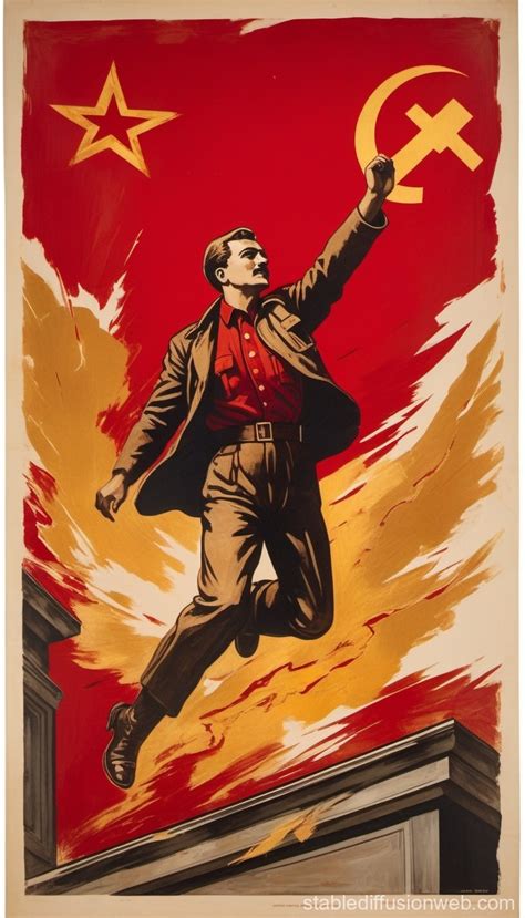 Fading Communist Propaganda Poster: 1950s Soviet Union | Stable ...