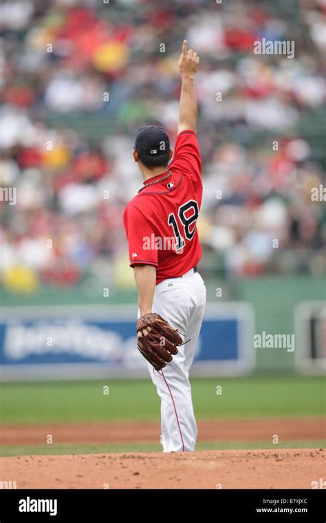 Boston Red Sox 18 Daisuke Matsuzaka Pitches To The New York Yankees At Fenway Park September 28