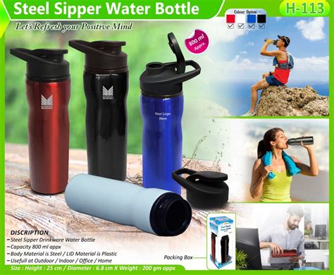 Amberoid H Steel Sipper Water Bottle Round Capacity Ml At Rs