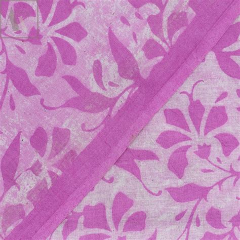 Indian 5 Yard Hand Block Pink Floral Print Cotton Dressmaking Craft