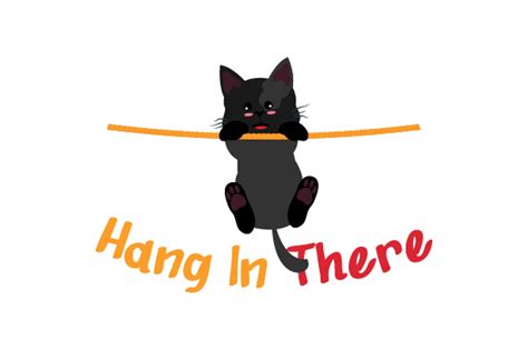 Black Cat Hang In There Svg Cut File By Creative Fabrica Crafts