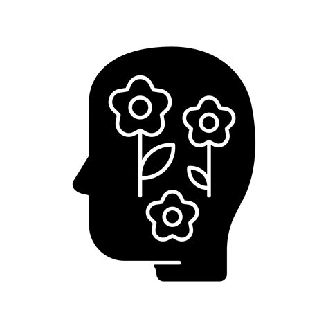 Positive Mindset Black Glyph Icon Optimistic Attitude And Thinking