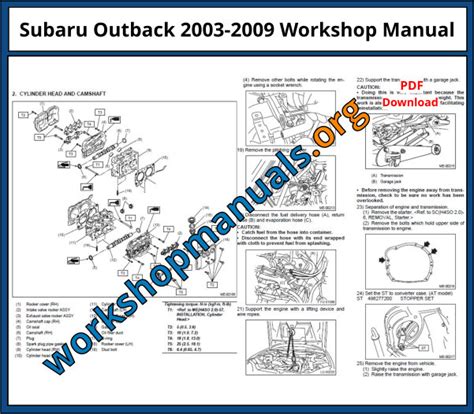 Subaru Outback 2003-2009 Workshop Repair Manual Download PDF