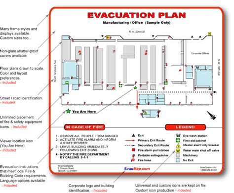 Office Emergency Evacuation Plans - Evacuation maps, building evacuation diagrams