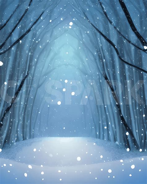 Snowy Forest Background · Creative Fabrica