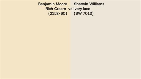 Benjamin Moore Rich Cream 2153 60 Vs Sherwin Williams Ivory Lace Sw