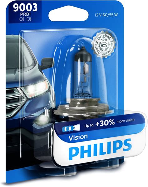 Philips 9003 Vision Upgrade Headlight Bulb With Up To 30