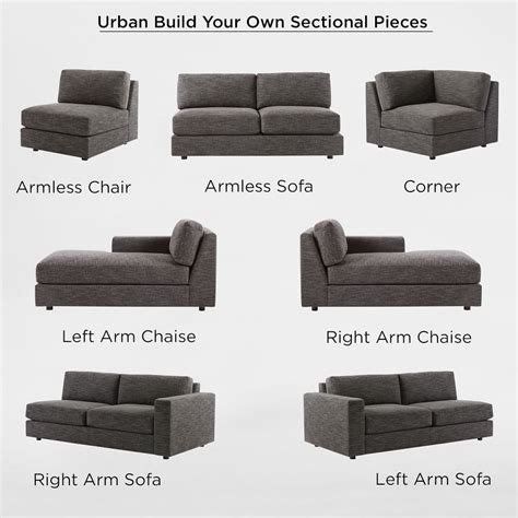 Build Your Own Urban Sectional Pieces West Elm Sofa Couch