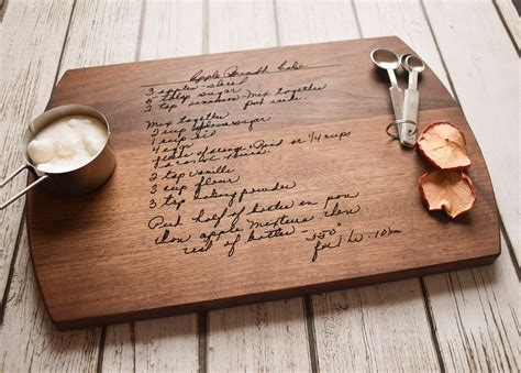 Handwritten Recipe Cutting Board Grandma S Handwriting Etsy