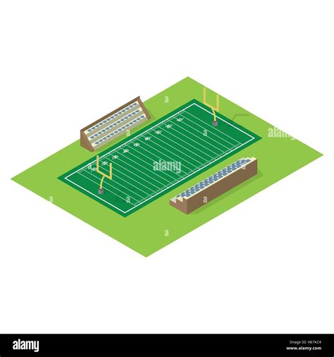 Isometric American Football Field Stock Vector Image Art Alamy