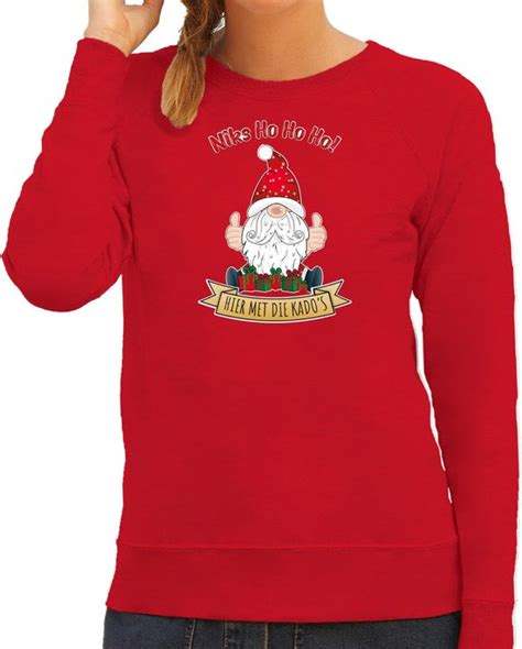 Bellatio Decorations Foute Kersttrui Sweater Dames Kado Gnoom Rood