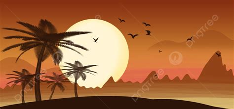 Sunset Shadow Flying Birds Trees Background, Sunset, Plant, Background ...