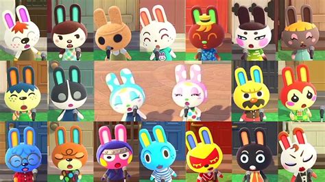 All 20 Rabbit Villagers Singing Kk Metal In Animal Crossing New