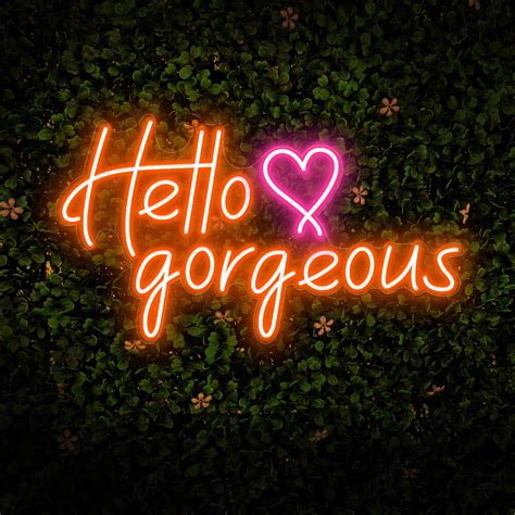 Hello Gorgeous Neon Sign Beauty Led Neon Light Pageneon