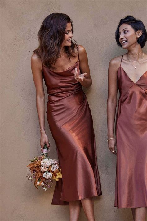 Satin Bridesmaid Dresses Occasionwear In Copper Bridesmaid