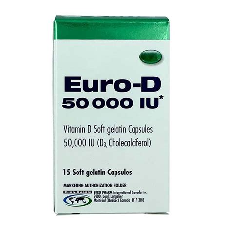 Buy Euro D 50000 Iu Vit D3 Soft Gel Caps 15s Life Pharmacy