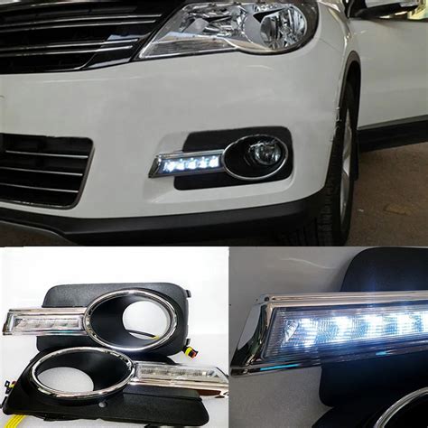 Car Flashing 2pcs LED For Volkswagen VW Tiguan 2010 2011 2012 Daytime