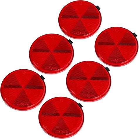 Aohewei Self Adhesive Reflectors Stick On Round Circular Reflectors Red