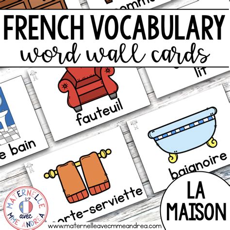 French Vocabulary Cards House Cartes De Vocabulaire La Maison