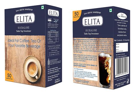 ELITA Sucralose 50 Sachets X Pack Of 2 Sugar Free Powder Low