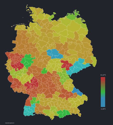 [OC] The average temperature in Germany throughout march. (Repost) : r