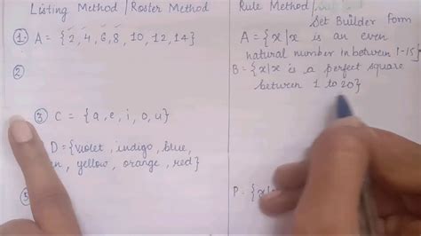 Listing And Rule Method Examples Roster To Set Builder Form Examples