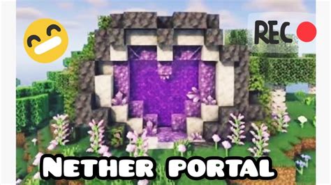 Beautiful Heart Design Of Nether Portal With Amethyst 😆 Nether Portal