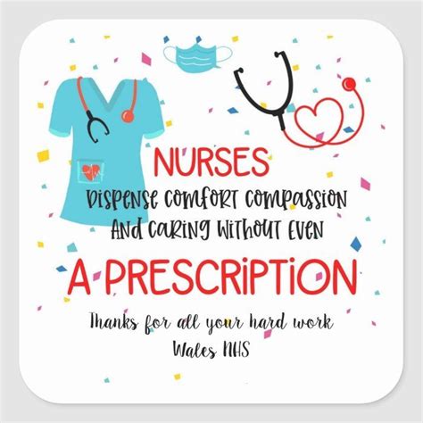 Nurses Square Sticker With Nurse S Quote