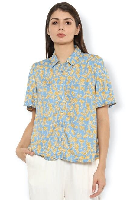 Van Heusen Woman Shirts Blouses Van Heusen Blue Shirt For Women At