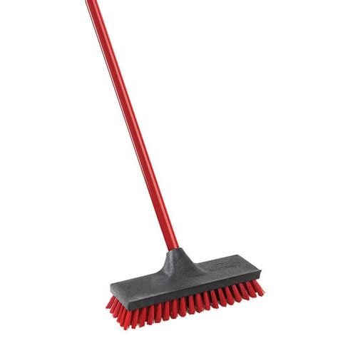 Libman 10 5 In High Power Floor And Deck Scrub Brush With Steel Handle 547 The Home Depot