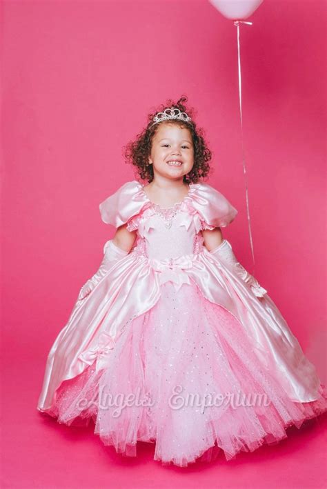 Luxury Pink Princess Cinderella Aurora Costume Tutu Dress Satin Ball ...