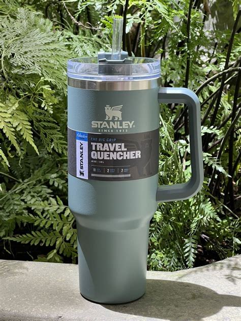 Stanley Adventure Quencher 40 Oz Shale Green Travel Tumbler Straw Cup