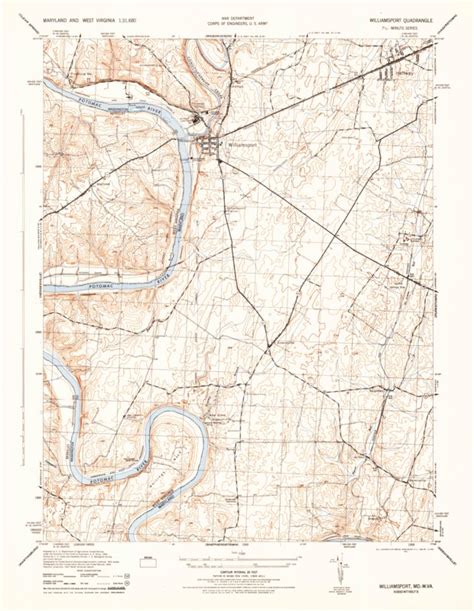 Williamsport Md Wv 1944 31680 Scale Map By United States Geological Survey Avenza Maps