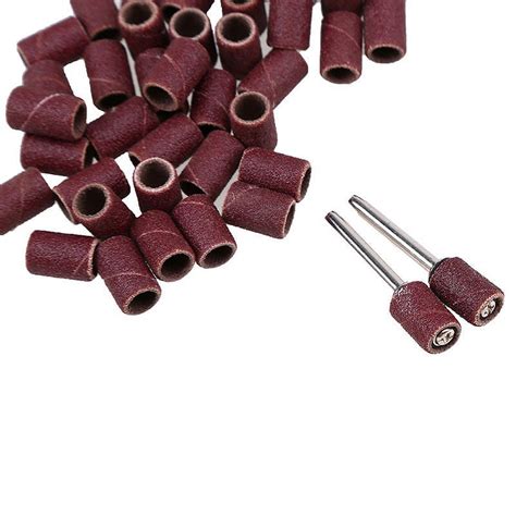 50x 320 Drum Sanding Bands Sleeves Kit 2 Mandrels Rotary Polishing