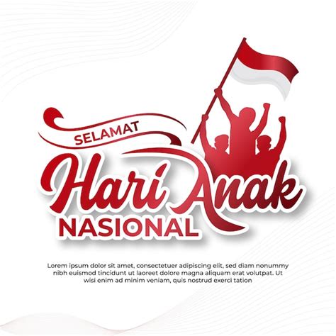 Gru Text Von Selamat Hari Anak Nasional Lettering Design Premium Vektor