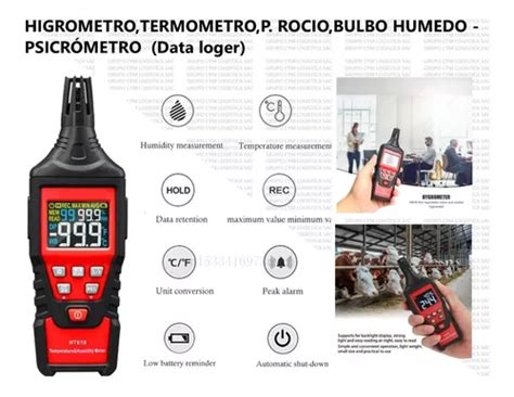 Higrometro Termometro P Rocio Bulbo Humedo Psicrómetro en venta