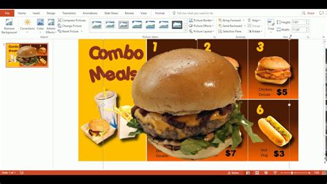 Digital Menu Board Powerpoint Template