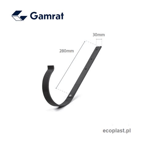 GAMRAT STALGAM brązowy ciemny Uchwyt rynnowy 125mm PROSTY ECOPLAST