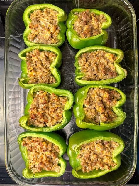 Sausage And Cream Cheese Stuffed Peppers Plowing Through Life