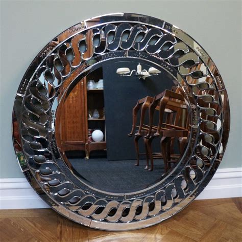 Round Art Deco Style Mirror (SKU 6070) - Seanic Antiques