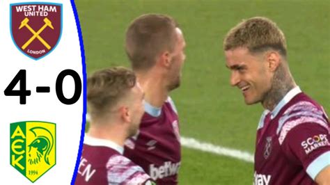 West Ham Vs AEK Larnaca 4 0 Scamacca Goal And Extended Highlights