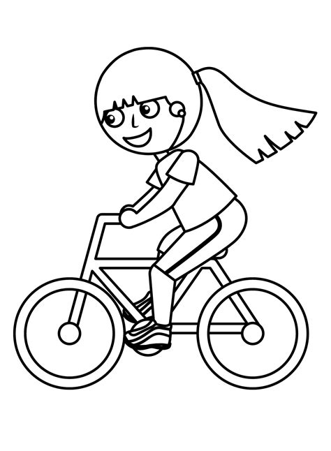 Coloring Bike Riding Bikes Drawing Bicycle Ride Cartoon Printable Fun